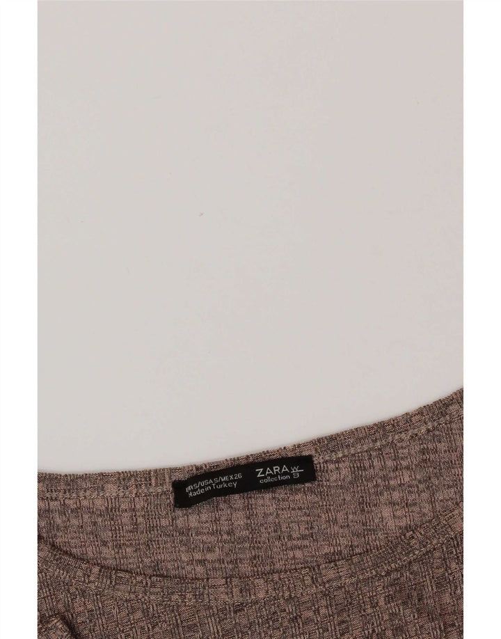 Top Zara Donna Manica 3/4 UK 10 Small Rosa