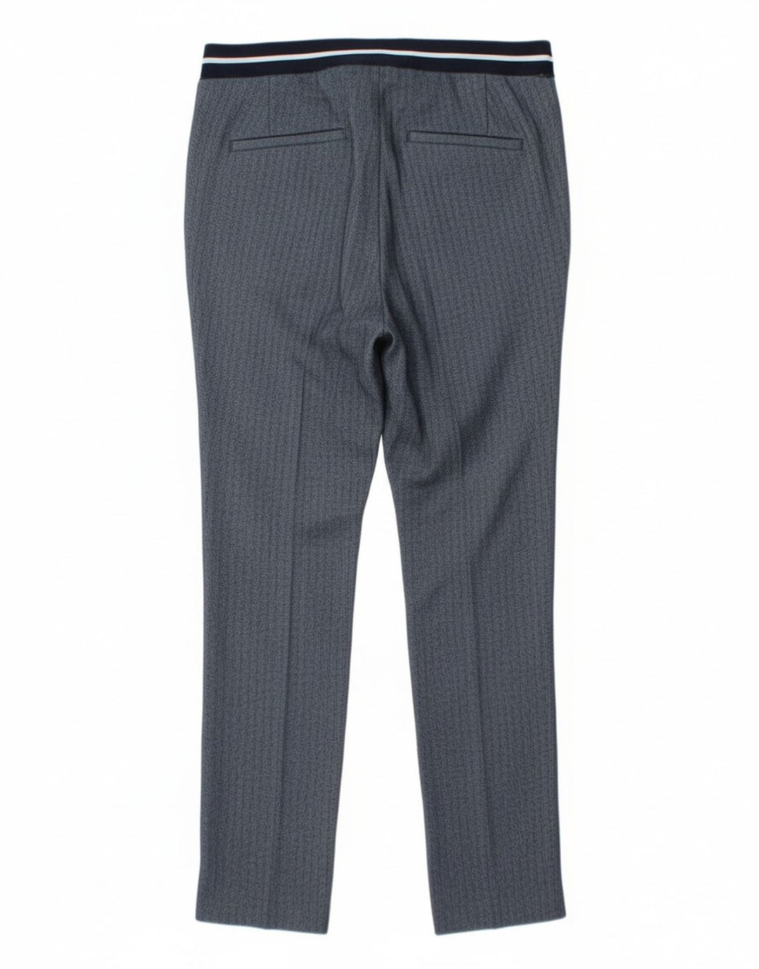 Pantaloni chino slim da donna Zara piccoli W26 L27 poliestere blu a spina di pesce