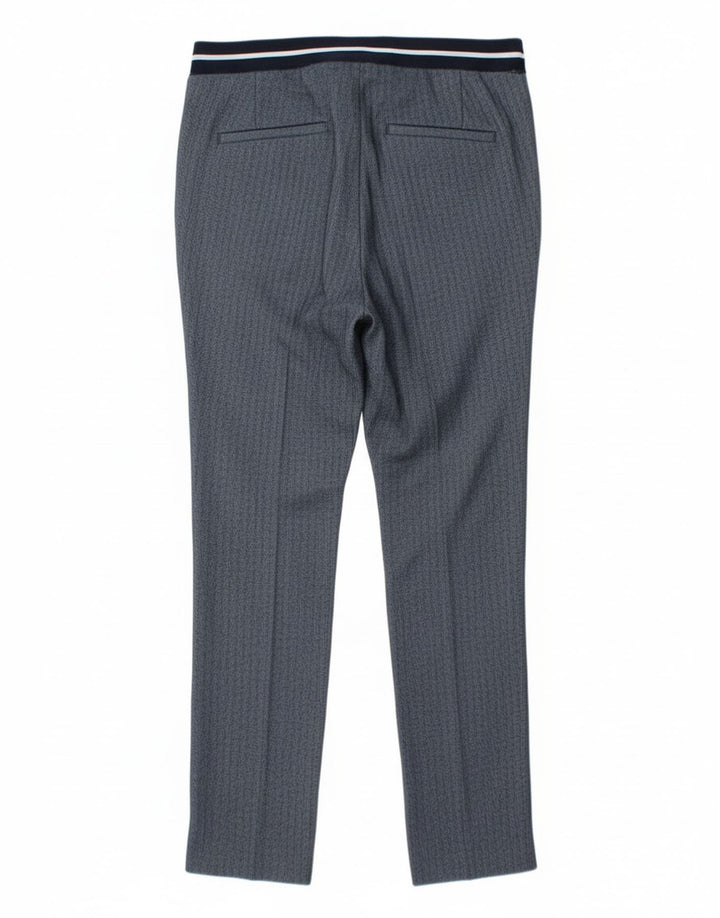 Pantaloni chino slim da donna Zara piccoli W26 L27 poliestere blu a spina di pesce