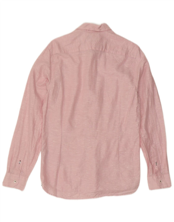 Ted Baker Camicia da uomo Taglia 2 Piccolo Lino screziato rosa