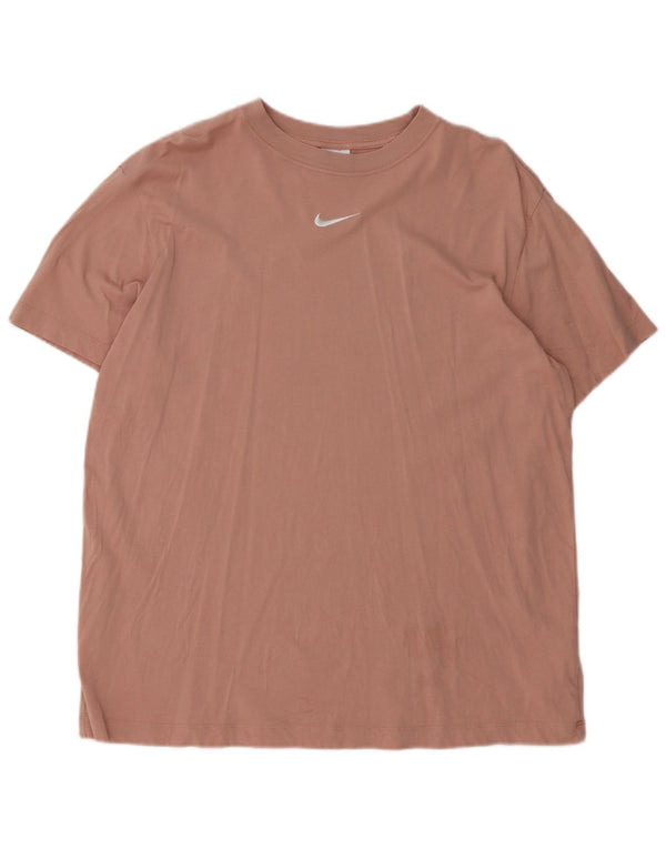 T-shirt Nike da uomo vestibilità ampia, top in cotone rosa medio