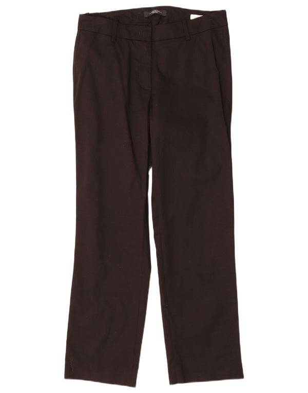 Pantaloni chino dritti da donna Max Mara UK 10 piccoli W30 L28 cotone nero
