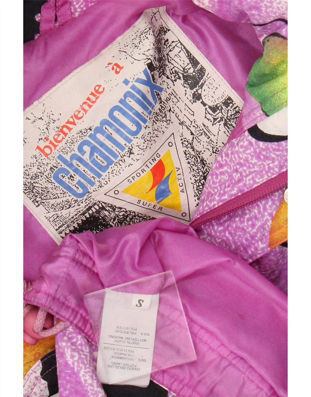 Giacca anorak oversize da donna con motivo astratto Chamonix UK 10 piccolo viola