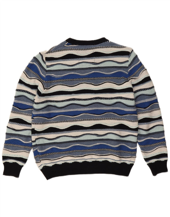 Maglione maglione girocollo da uomo Roger Kent EU 52 Large Blue Colourblock