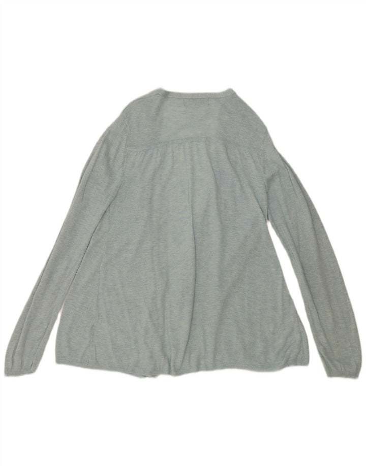 Maglione cardigan aperto da donna Marks & Spencer UK 8 piccolo blu poliammide