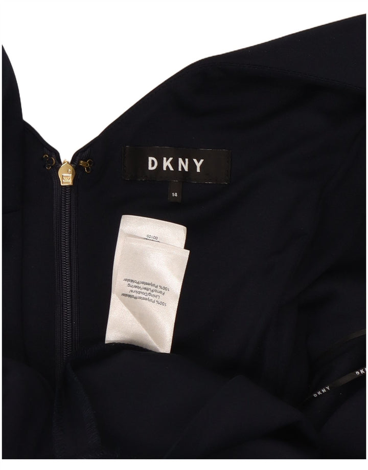Abito a trapezio senza maniche da donna Dkny US 14 XL poliestere blu navy