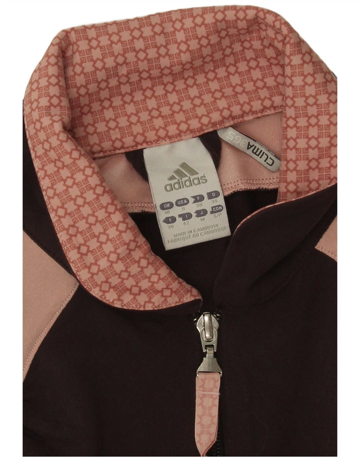 Giacca da tuta da donna Adidas UK 10 Small Maroon Colourblock Poliestere