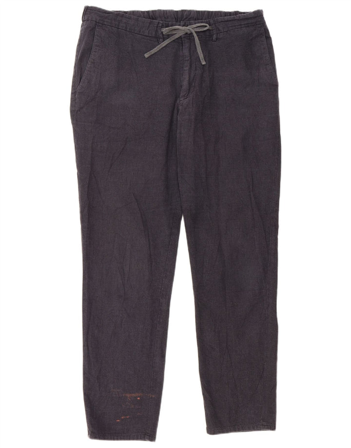 Pantaloni chino da uomo Massimo Dutti EU 44 Large W34 L29 Blu navy a quadri