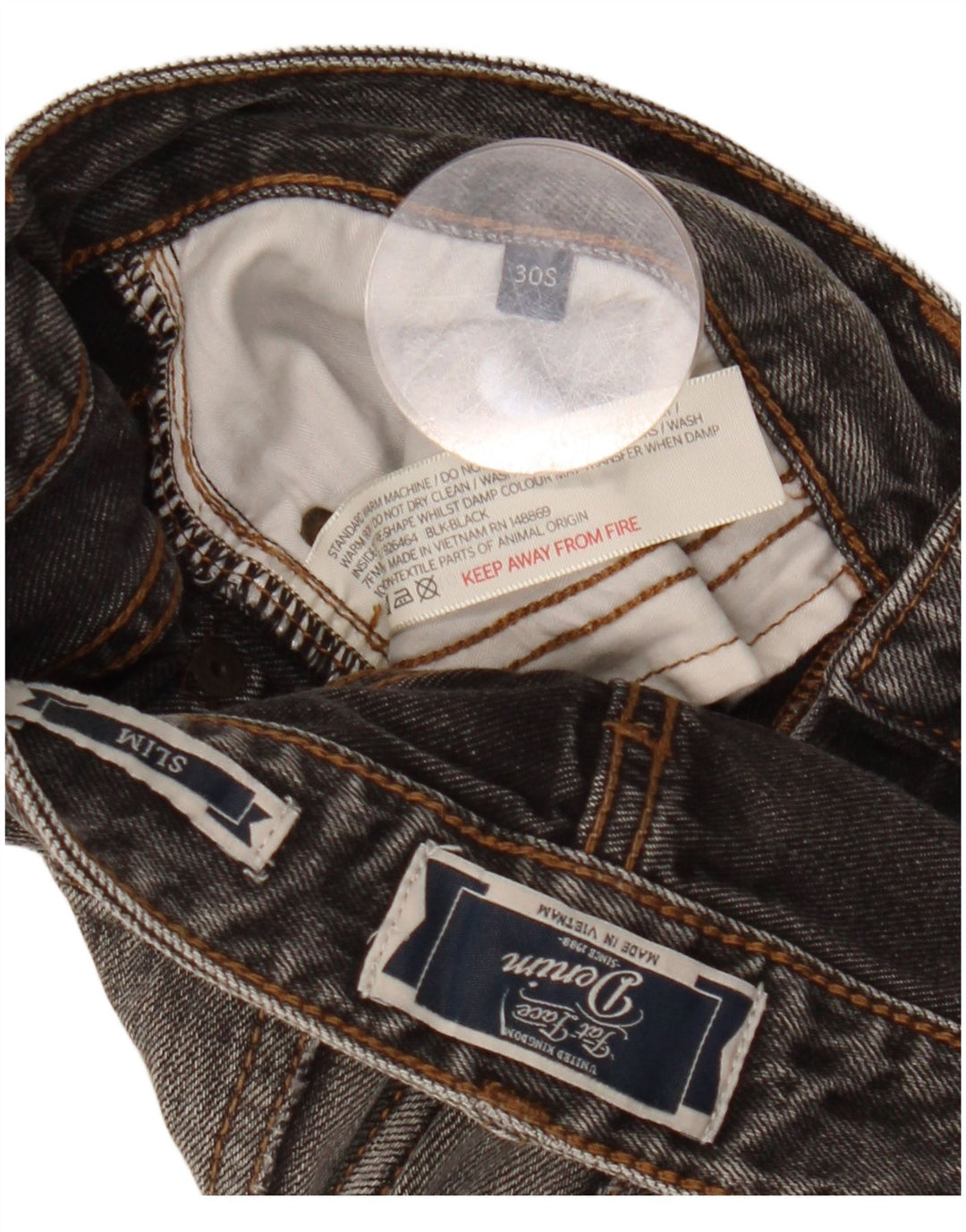 Jeans slim da donna FAT FACE W30 L29 cotone grigio