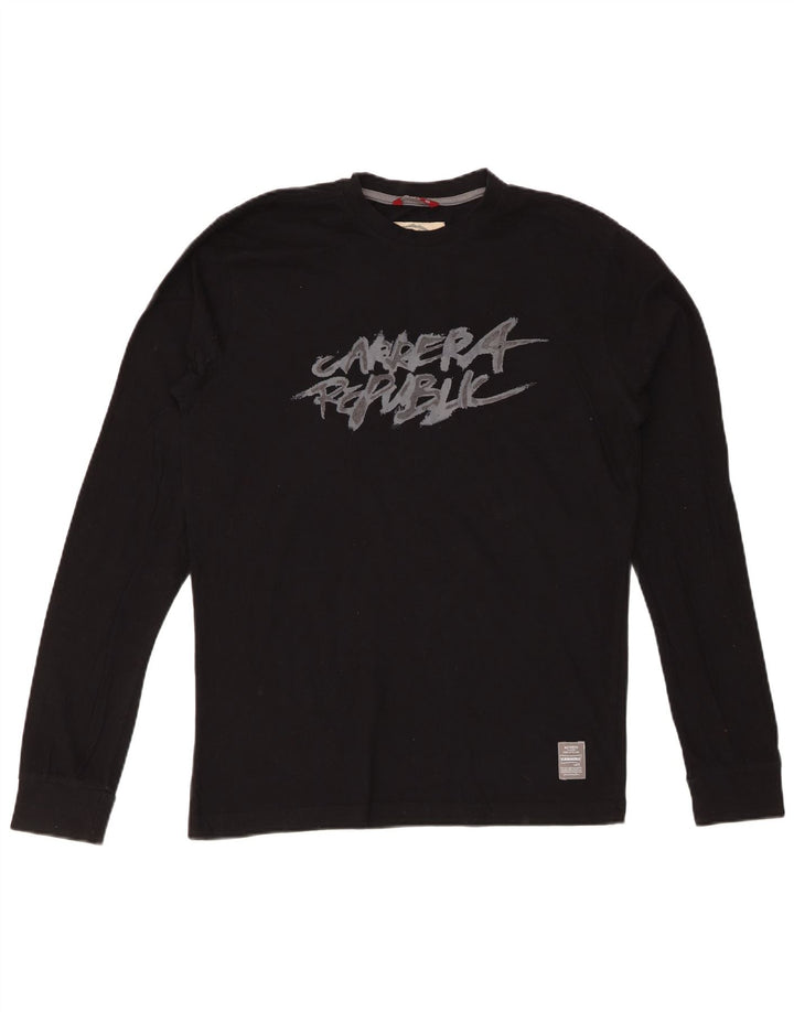 CARRERA Top grafico da uomo manica lunga medio nero