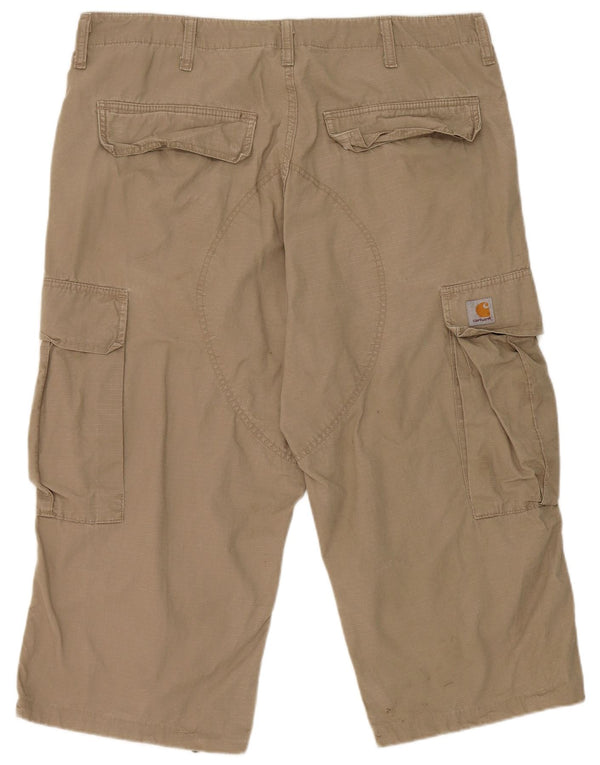 Pantaloni Carhartt Cargo Capri da uomo W36 L20 in cotone beige