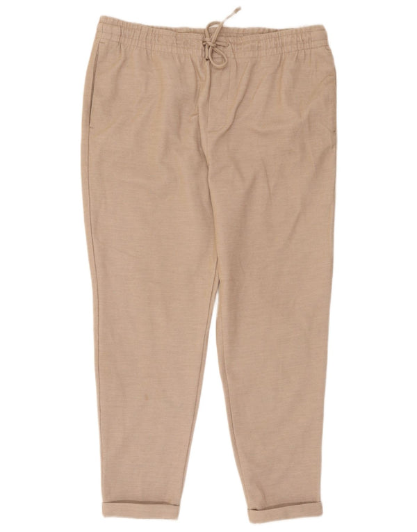 Pantaloni corti slim da donna Zara XL W34 L26 Poliestere beige