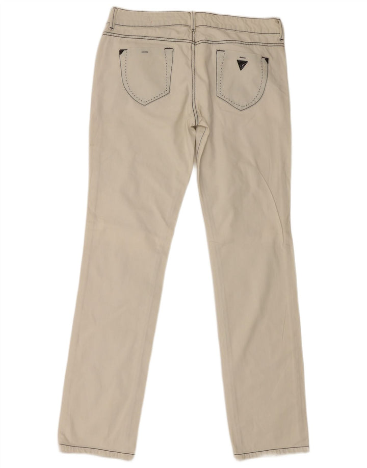 Jeans slim da donna Guess W33 L34 cotone bianco sporco