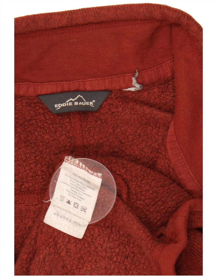 Felpa da uomo con collo con zip Eddie Bauer, maglione medio bordeaux screziato