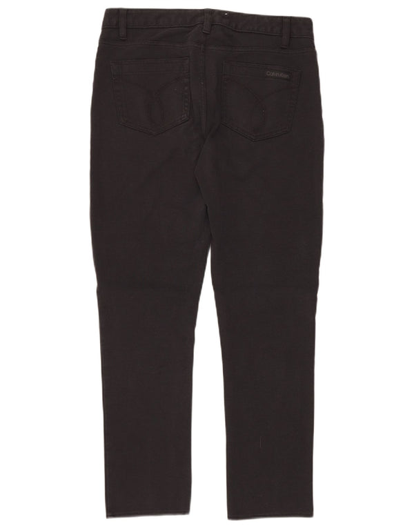 CALVIN KLEIN Pantaloni casual dritti da donna US 10 medi W30 L28 neri