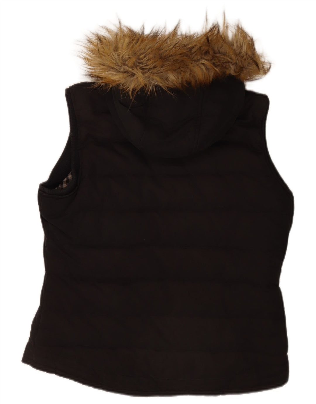 Gilet imbottito con cappuccio da donna Fat Face UK 12 medio poliestere nero