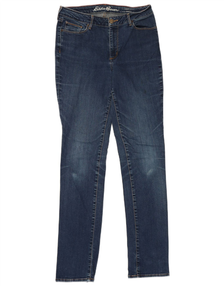 Jeans dritti leggermente curvy da donna Eddie Bauer US 10 Large W30 L33 Blu