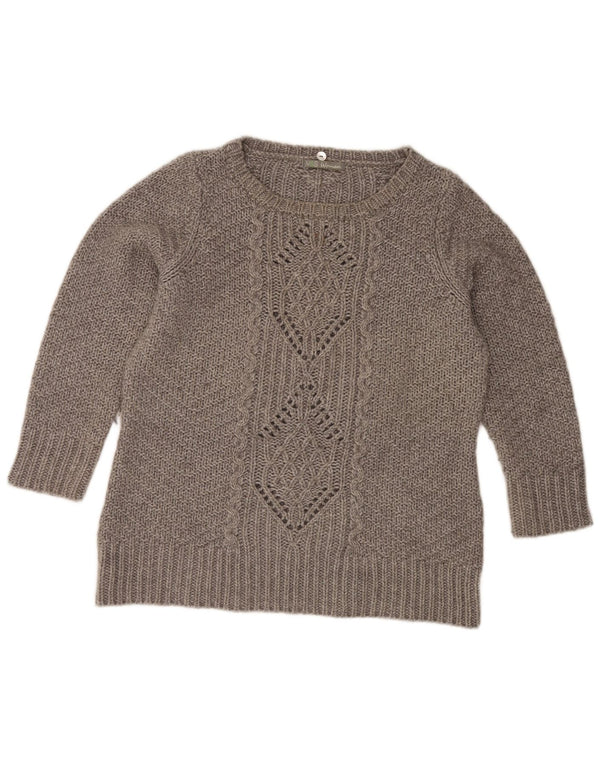 Maglione maglione con scollo a barca da donna Marks & Spencer UK 18 XL acrilico grigio