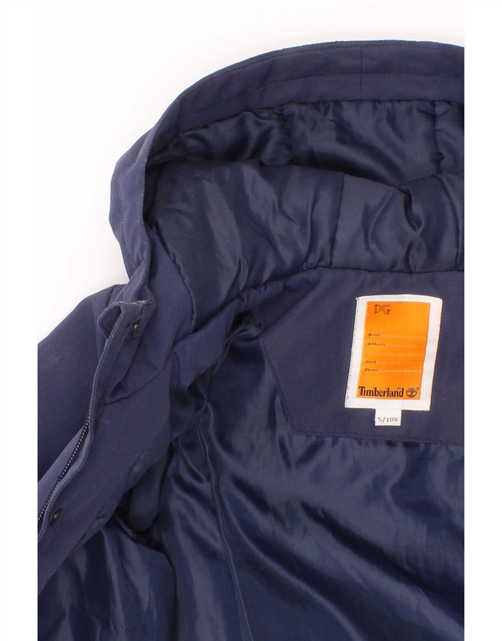 Giacca imbottita con cappuccio Timberland per ragazzi 4-5 anni in poliestere blu navy