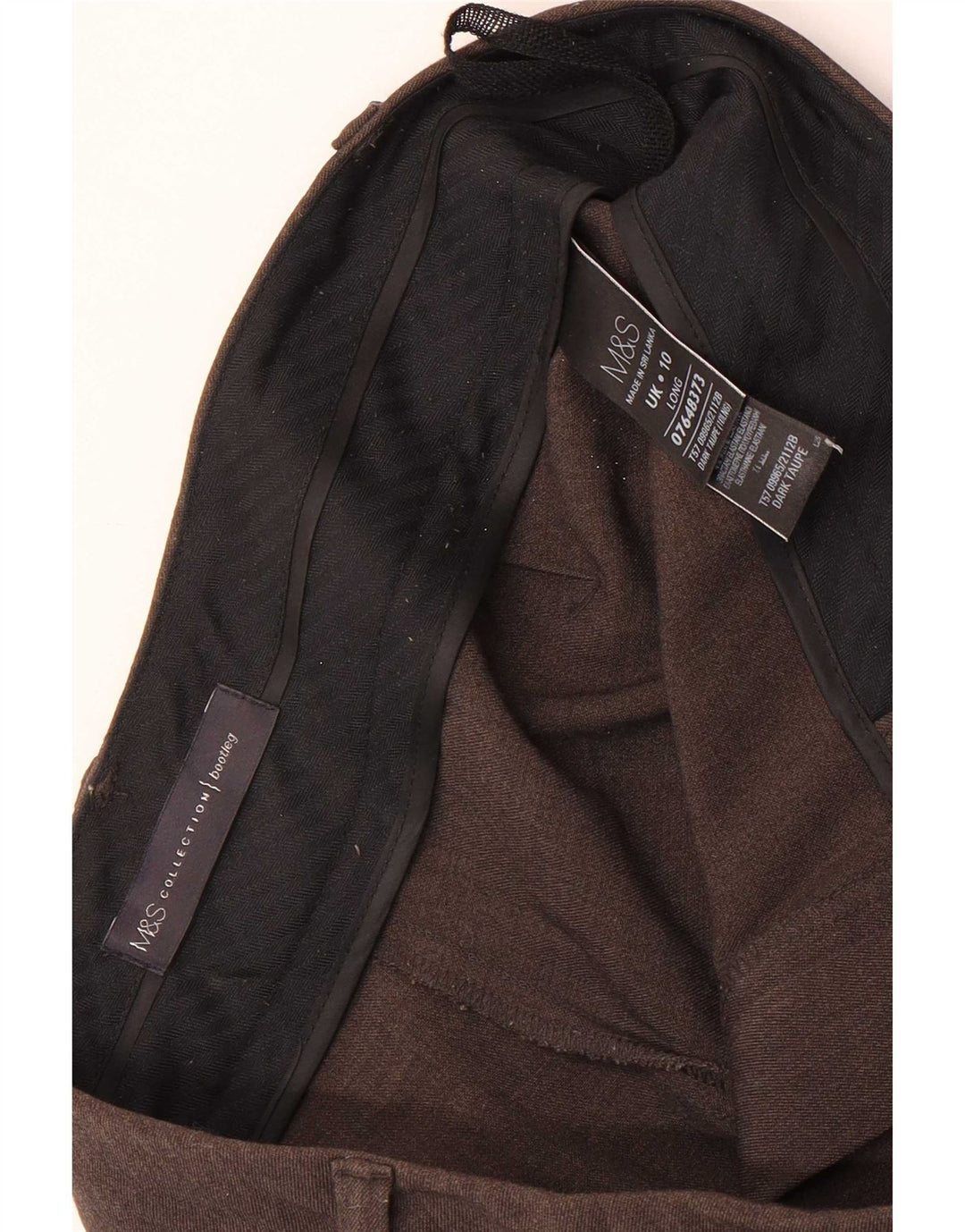 Pantaloni da abito bootcut da donna Marks & Spencer UK 10 Small W32 L31 Marrone