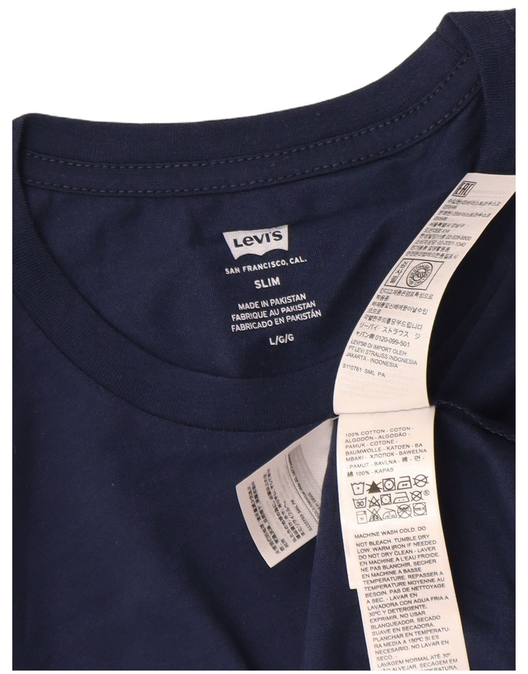 T-shirt slim da uomo Levi's Top Large in cotone blu navy