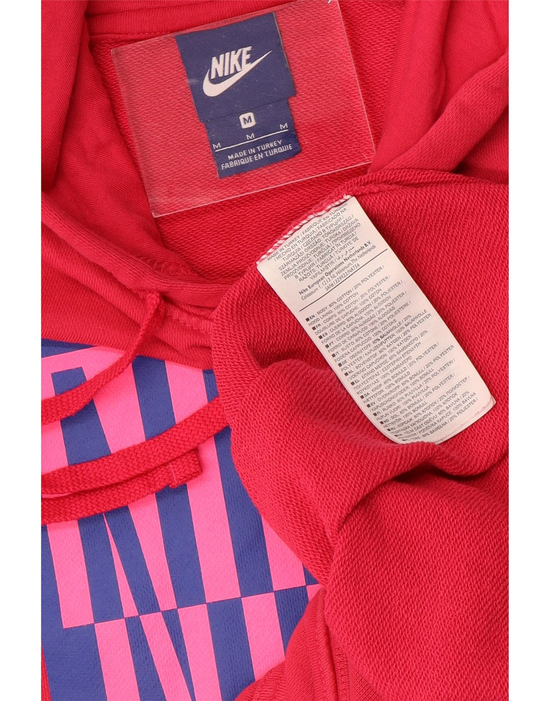 Maglione con cappuccio grafico NIKE da uomo in cotone rosa medio