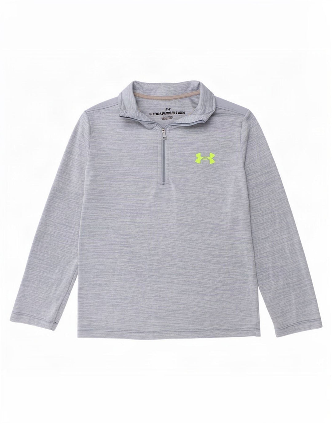 Maglietta Under Armour da ragazzo con zip e collo pullover, 6-7 anni, blu screziato