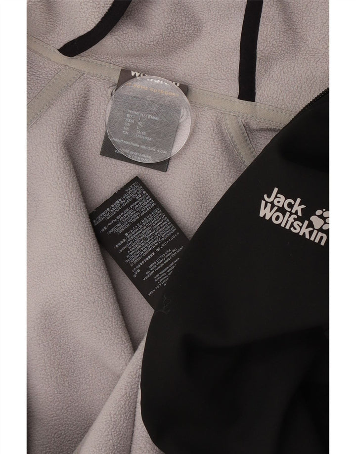 Giacca a vento con cappuccio da donna Jack Wolfskin UK 14/16 grande nera