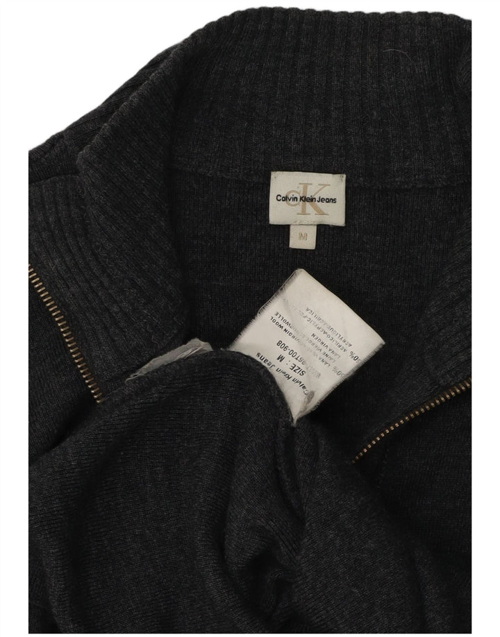 Maglione cardigan da donna Calvin Klein Jeans UK 12 Lana grigio medio