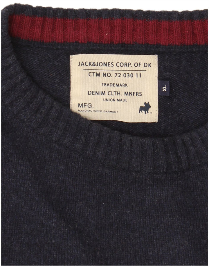 Maglione maglione girocollo da uomo Jack & Jones XL blu navy