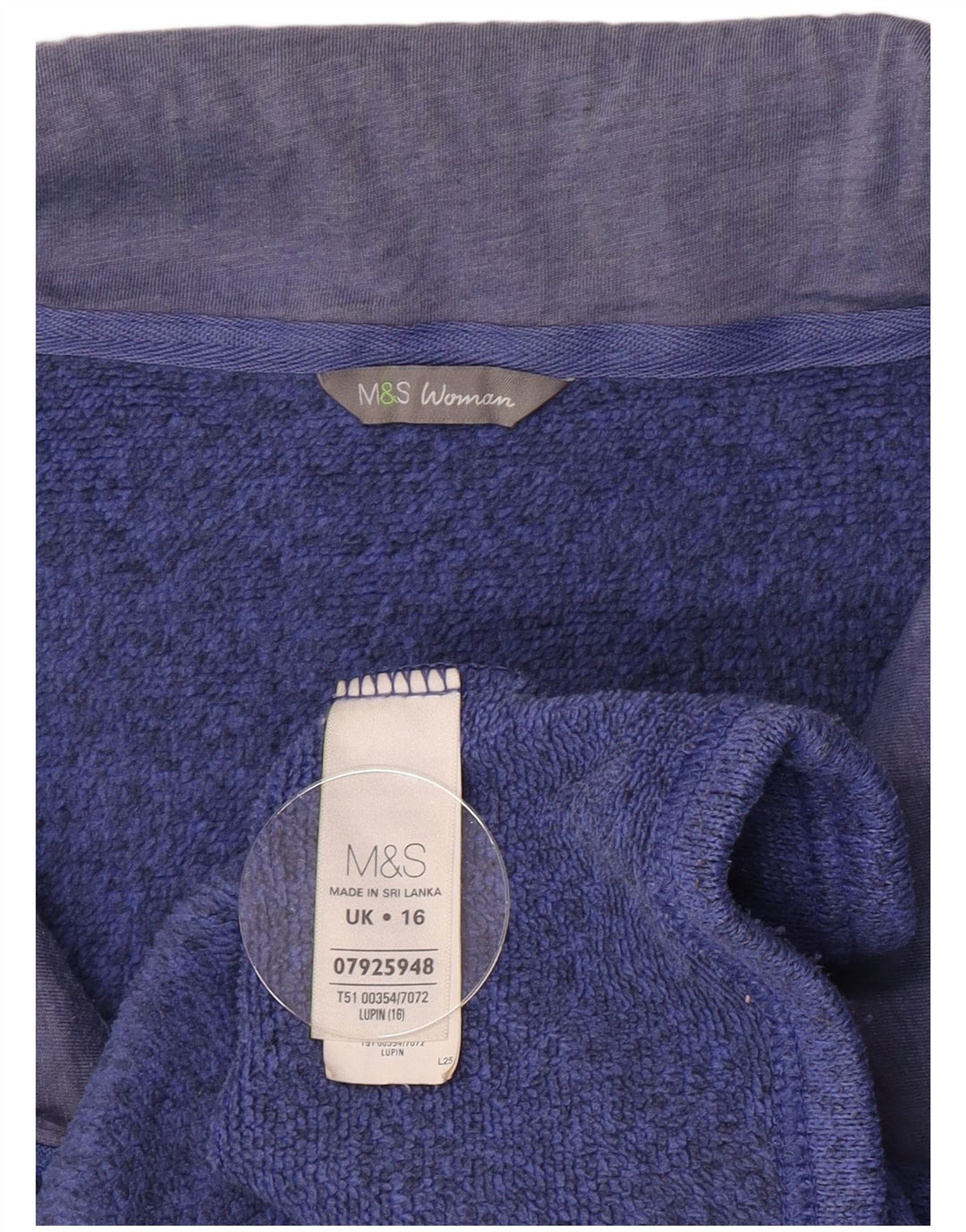 Giacca da ginnastica da donna Marks & Spencer Comfort Fit UK 16 grande blu