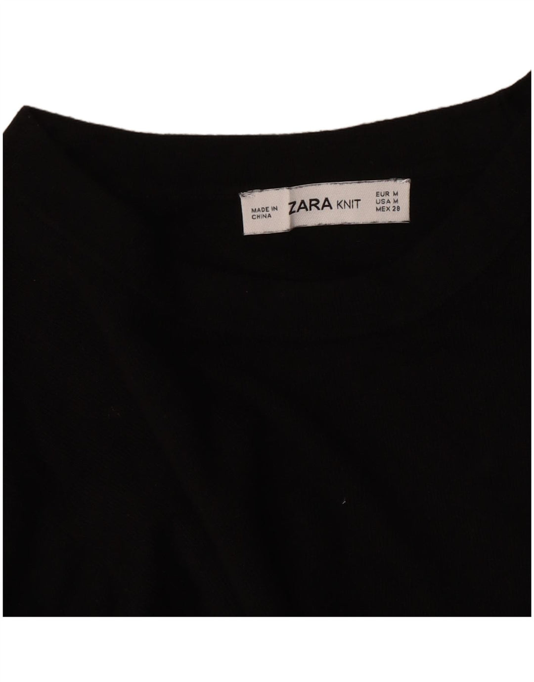 Maglione maglione con scollo a barca da donna Zara UK 12 medio nero