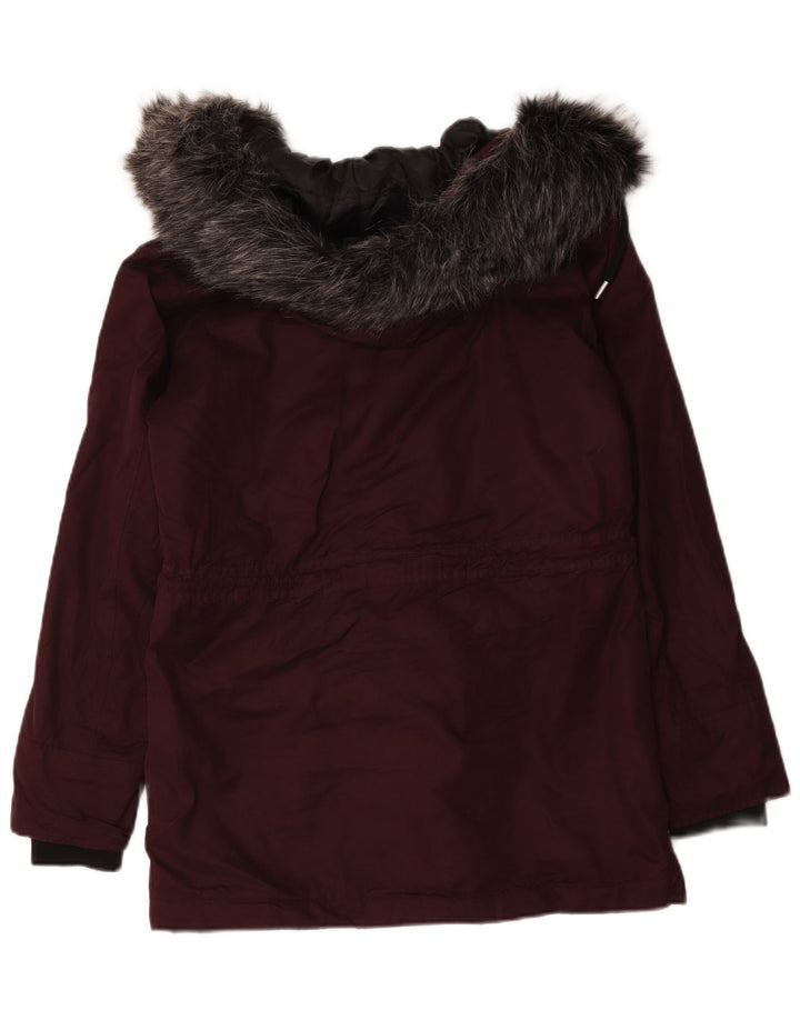 Giacca parka oversize da donna con cappuccio Superdry UK 10 piccola bordeaux