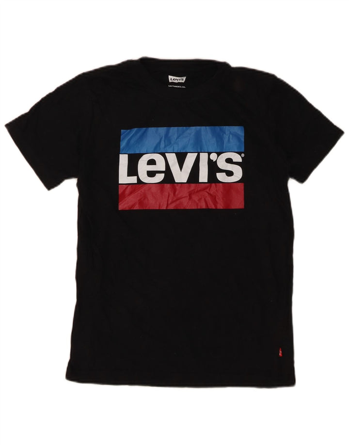 T-shirt grafica per ragazzi Levi's Top 10-11 anni cotone nero medio