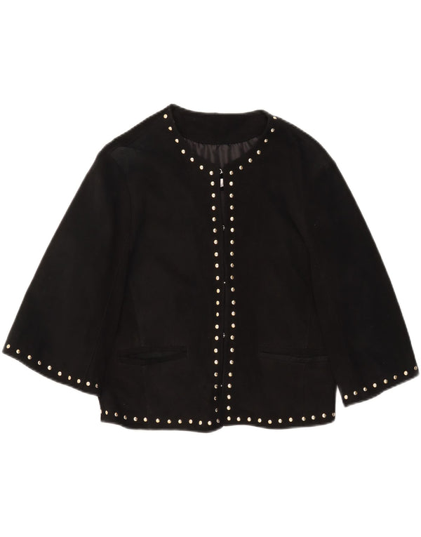 Giacca Bolero in pelle scamosciata da donna con maniche a 3/4 Tenax IT 44 Pelle nera media