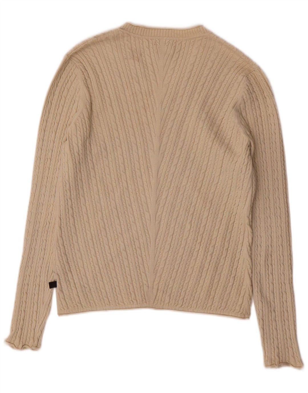 Maglione maglione da donna con scollo a V ADIDAS UK 12 Seta beige medio