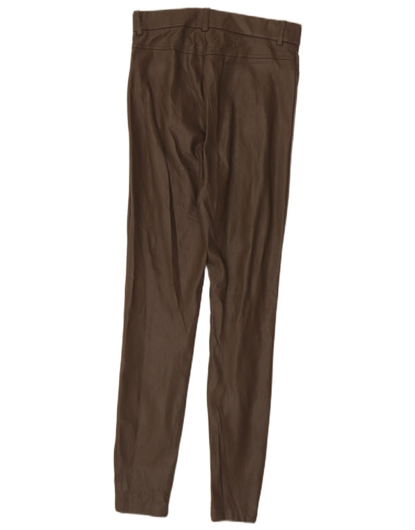 Pantaloni skinny da donna in ecopelle Zara piccoli W26 L28 marroni