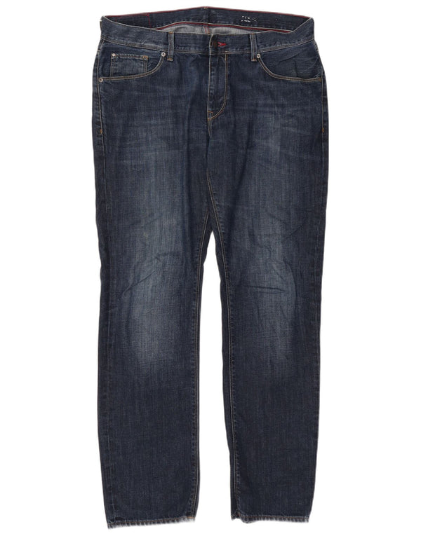 Jeans dritti da uomo Tommy Hilfiger W38 L31 cotone blu navy