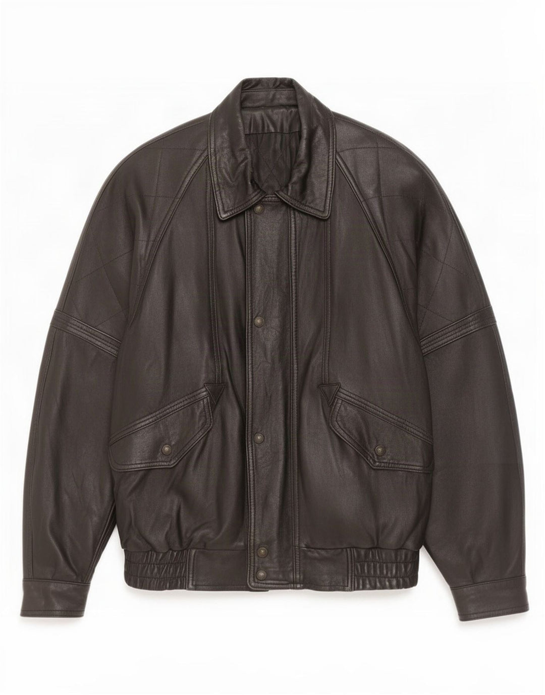 Giacca in pelle vintage da uomo IT 50 grande nera