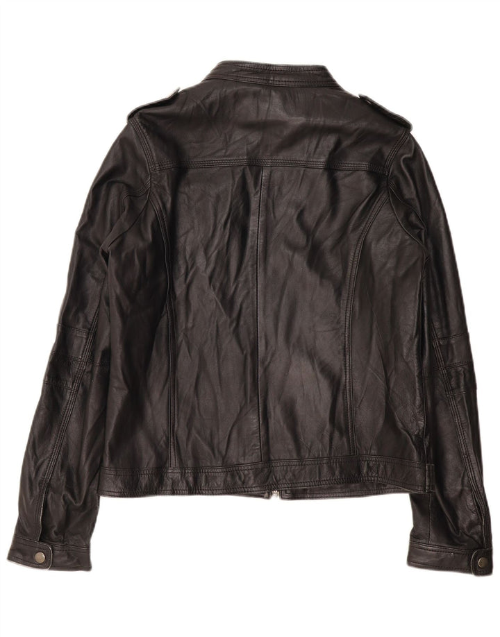 Giacca da corsa basic in pelle da donna PIMKIE UK 16 grande in pelle nera