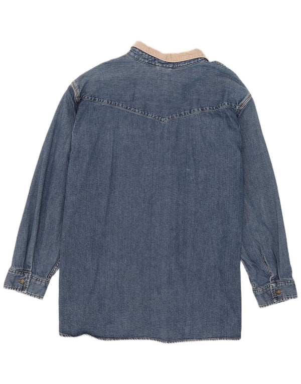 Camicia di jeans Levi's da uomo dalla vestibilità rilassata 4XL in cotone color block blu