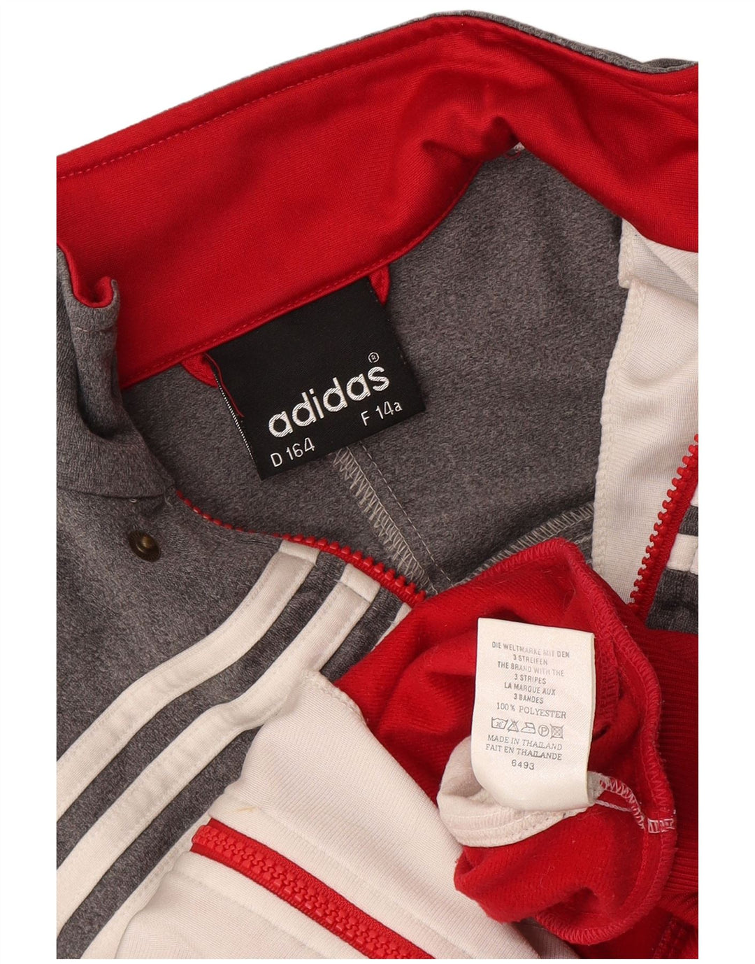 Giacca da tuta da ragazzo Adidas 13-14 anni in poliestere color block grigio