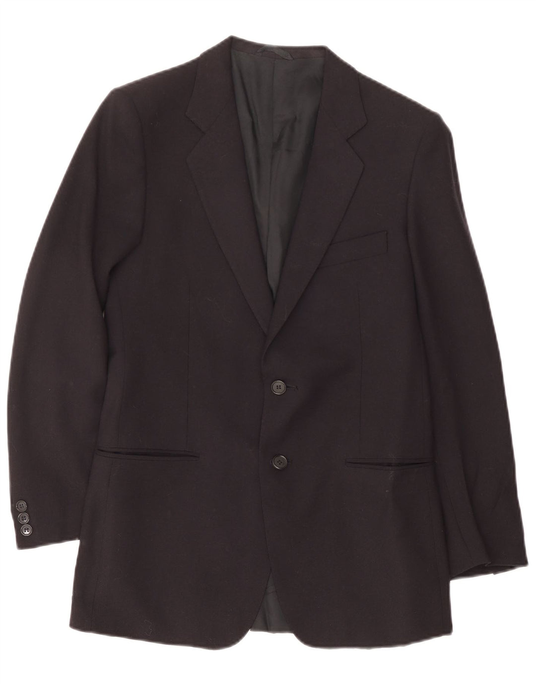 Giacca blazer vintage da uomo a 2 bottoni IT 46 piccola in lana blu navy