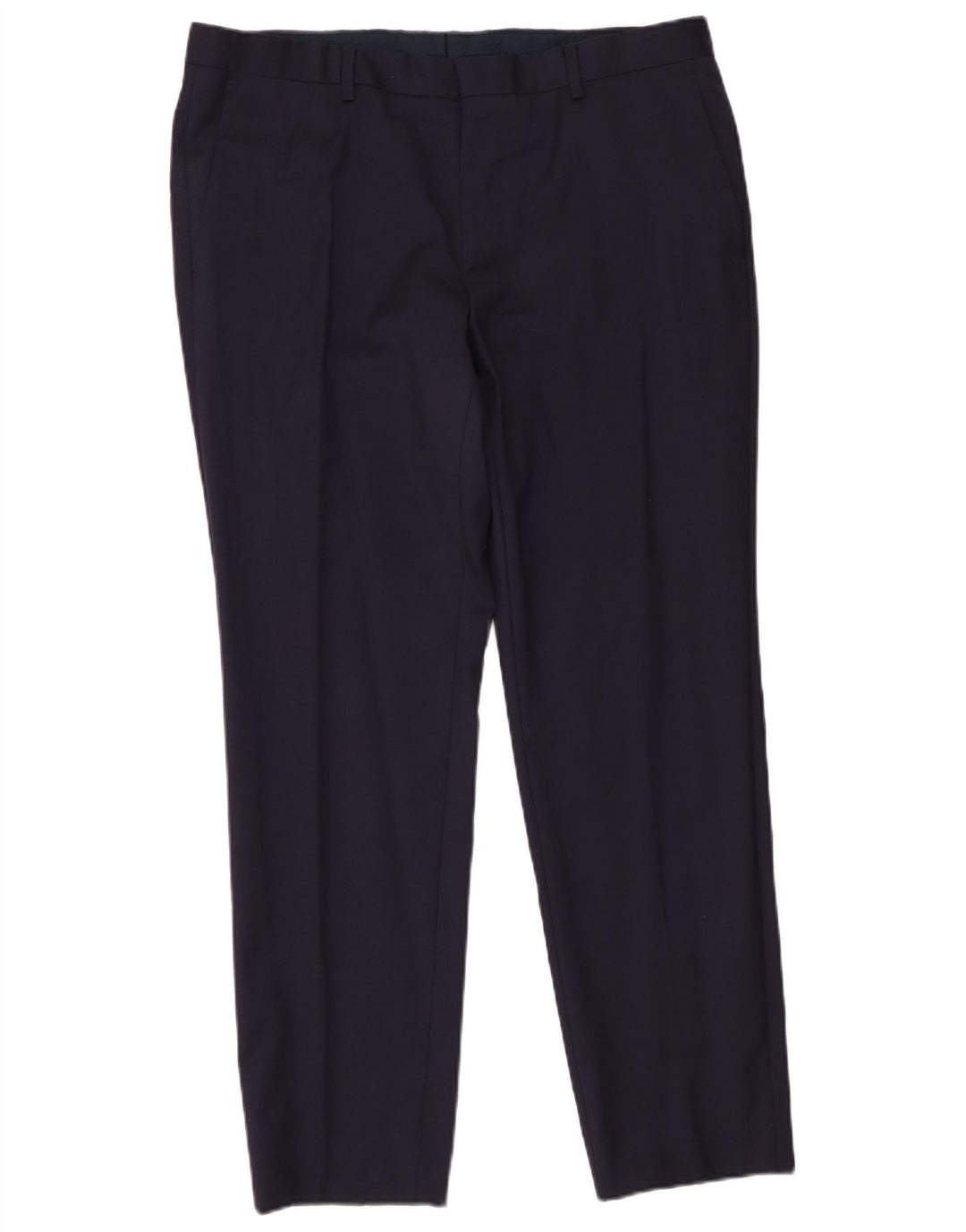 Pantaloni da abito slim da uomo Hugo Boss W36 L30 in lana blu navy