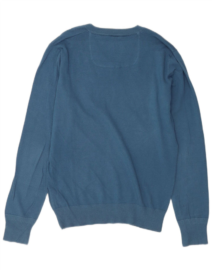 Maglione da uomo Diesel con scollo a V, grande, in cotone blu