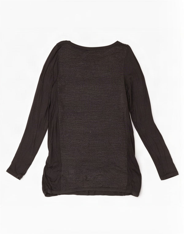 Maglione maglione con scollo a barca da donna Marks & Spencer UK 8 piccolo acrilico grigio