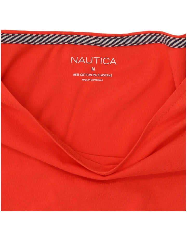 Top camicetta da donna NAUTICA UK 12 cotone rosso medio