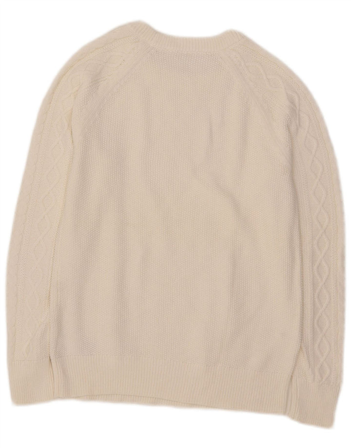 Maglione maglione girocollo da donna Gap UK 14 cotone bianco medio