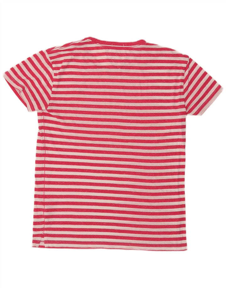 T-shirt da uomo Tommy Hilfiger Top in cotone a righe rosse medie