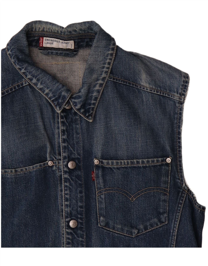 Gilet in denim da uomo Levi's UK 40 grande cotone blu